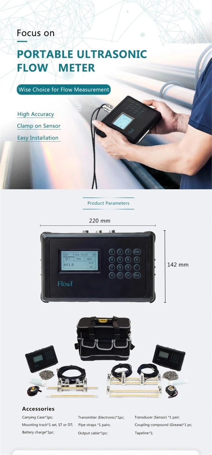 info-1-1 Water Ultrasonic Flowmeter With Flange DN25~DN5000